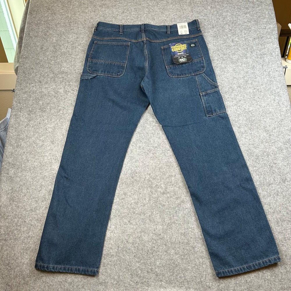 NWT Key Performance Comfort Mens Denim Jeans Blue Carpenter Workwear 40x34